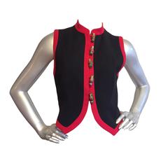 Retro Important Moschino Vest with Russian Doll Buttons