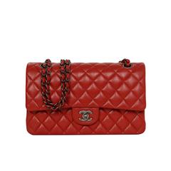 Chanel Red Caviar Medium Classic Double Flap Bag SHW