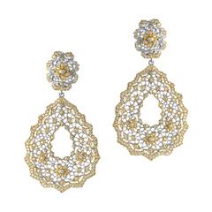 Open Lace Clip Earrings