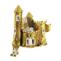 Vintage Mercedes Robirosa Haunted Castle Pin Brooch