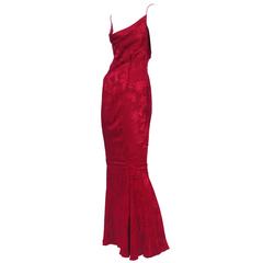 John Galliano Scarlet Silk Gown at 1stDibs