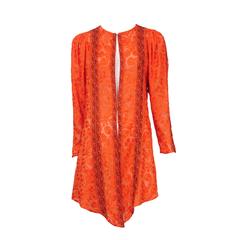 Vintage Thea Porter Orange Embroidered Tunic 