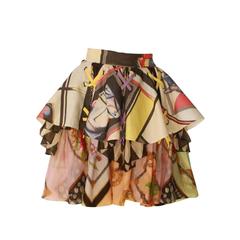 Important Gianni Versace Printed Mini Ball Gown Skirt Spring 1992