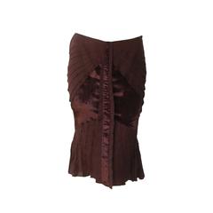 Tom Ford For Gucci Plisse Silk Velvet Skirt Fall 2004