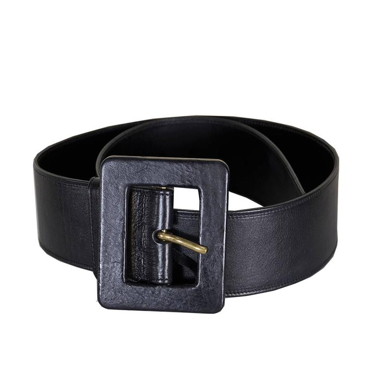 Classic YSL Laurent Wide Leather Belt 36 For Sale at 1stDibs | ysl wide ...