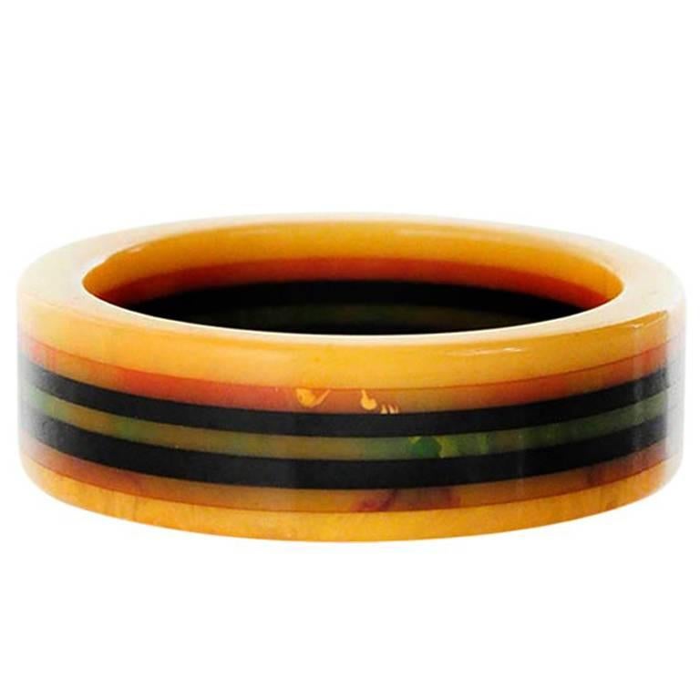 Vintage Lucite Bangle / Bracelet  Rare multi colored For Sale