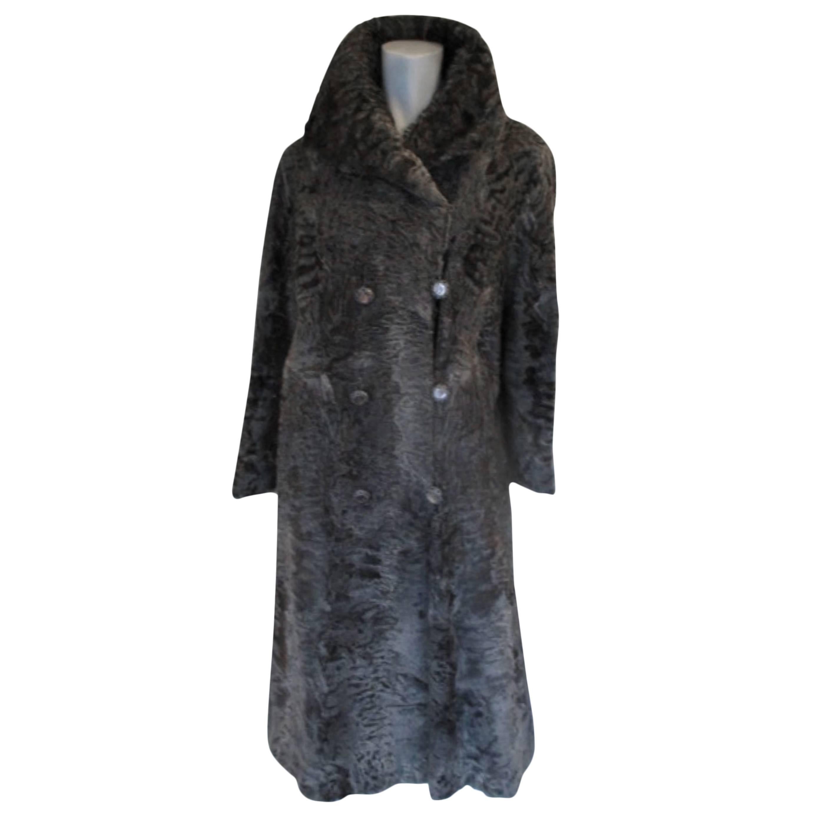 Elegant Silver-Grey Persian Lamb Fur Coat For Sale at 1stDibs | sheared ...