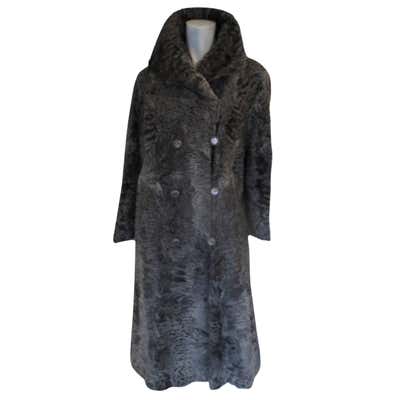 Persian Karakul Lamb Fur Reversible coat with Brown Suede For Sale at ...