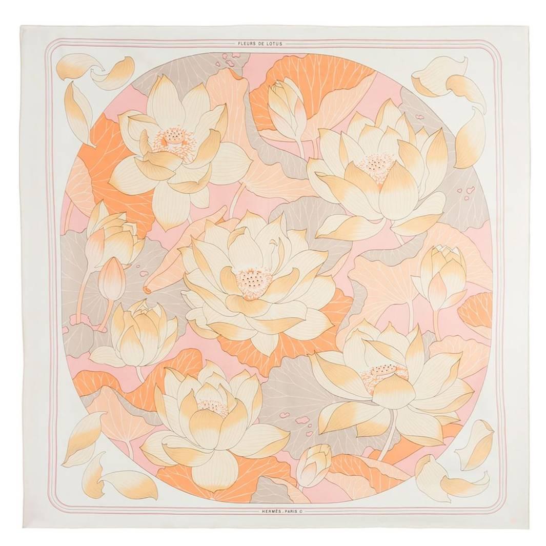 Hermes Vintage “Fleurs De Lotus” Scarf