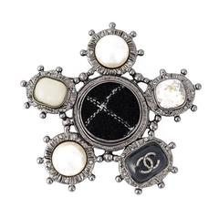Chanel Pearl and Crystal Brooch