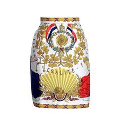 HERMES skirt LIBERTE EGALITE FRATERNITE scarf print silk 40 / 6 7
