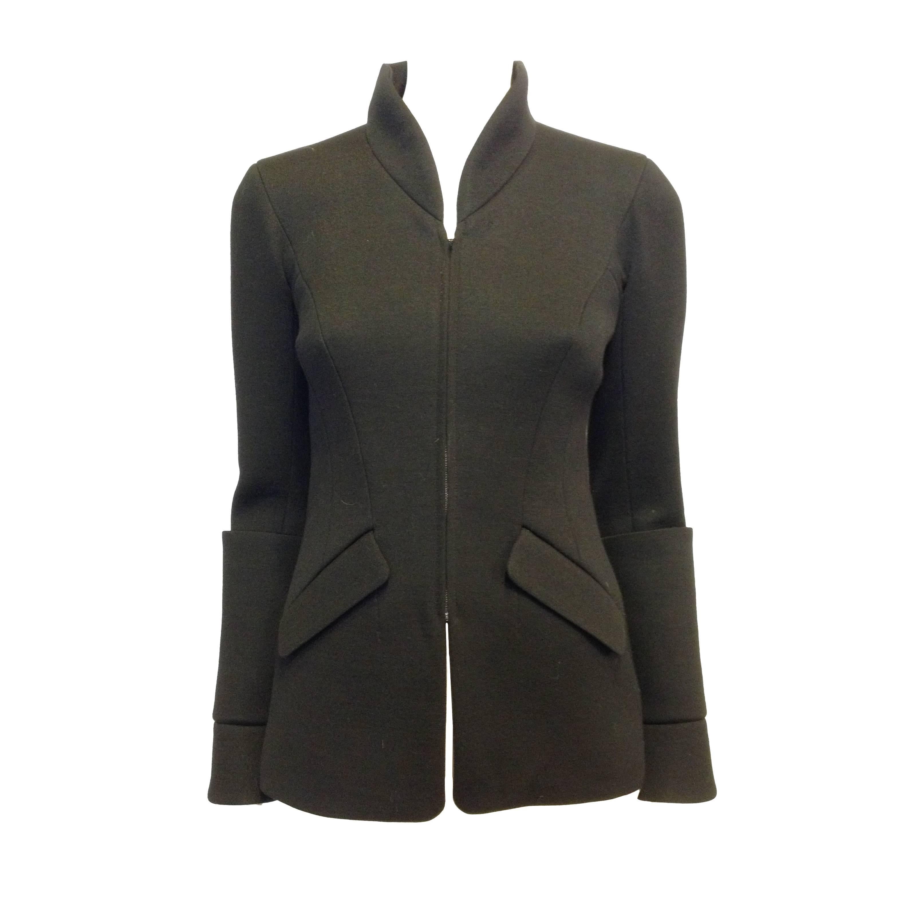 Chanel Black Jacket with Zippers Size 36 (4) For Sale