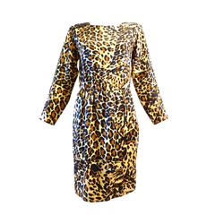 1980s Saint Laurent, Yves "Leopard" Silk Dress