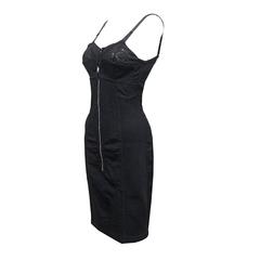 Retro 1990s Important Jean Paul Gaultier lingerie style corset bra dress 