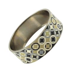 Celine Paris vintage Enamel Bracelet Modernist Design 8