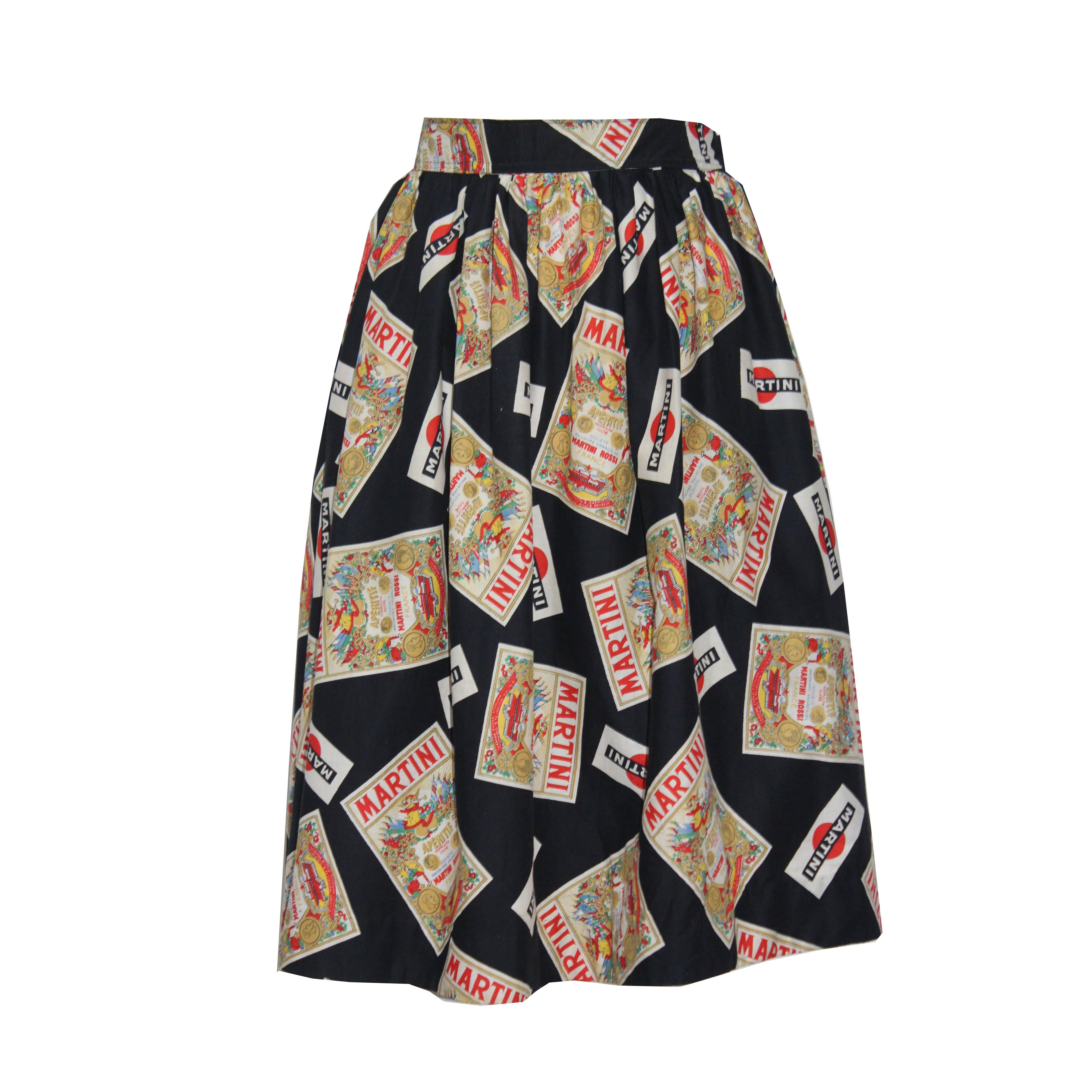 Original 1950s Martini Logo Cotton Circle Skirt