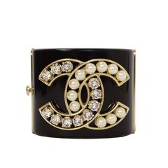 Chanel '15 Black Resin CC Clamper Cuff