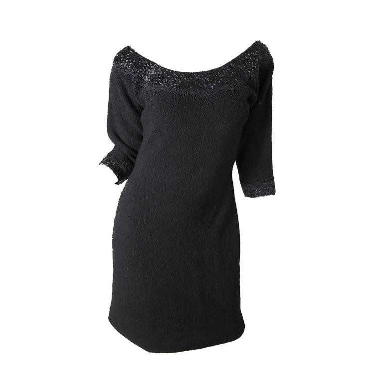 1960s Gene Shelly Beaded Knit Dress For Sale at 1stDibs