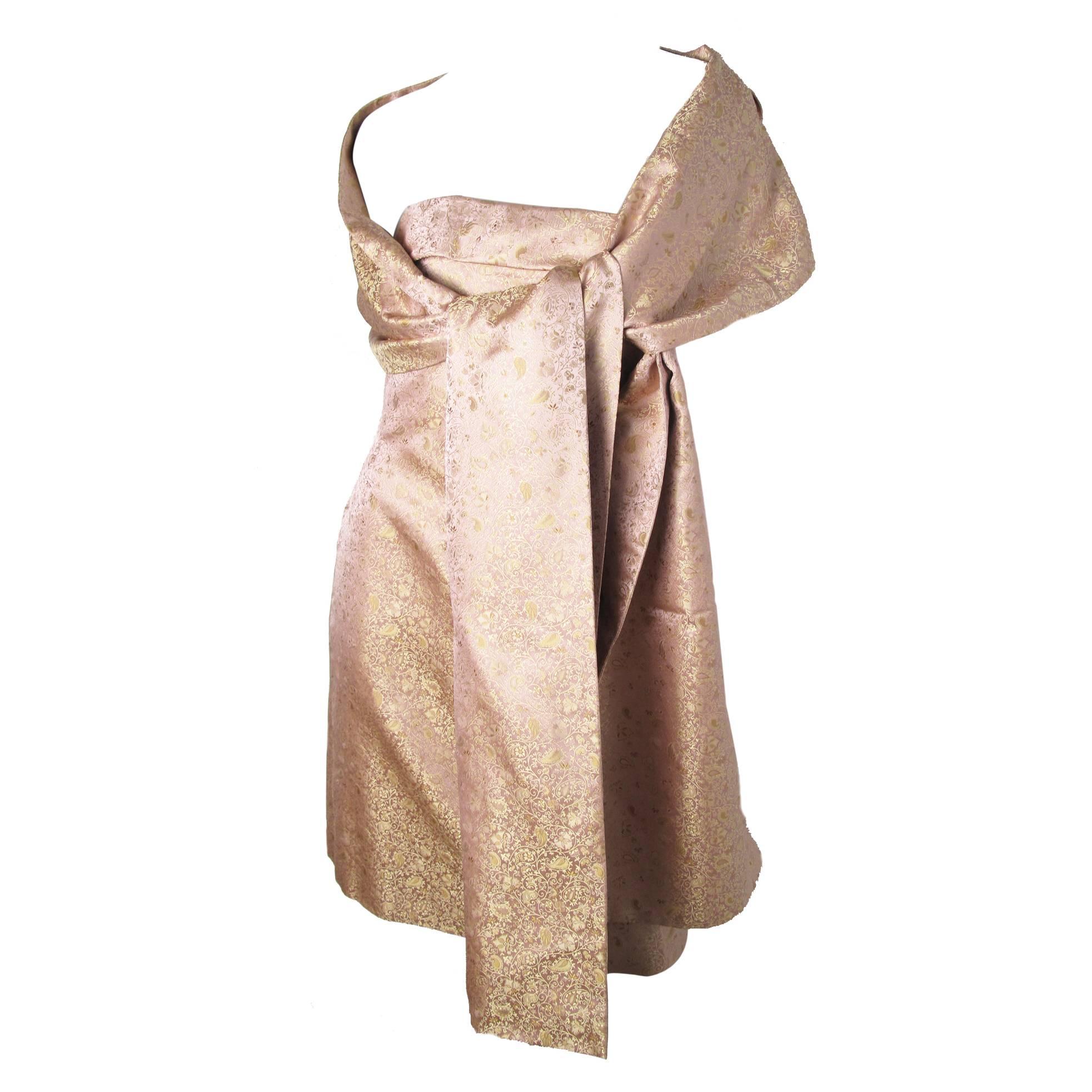 Pamella Roland Pink Silk dress with Wrap