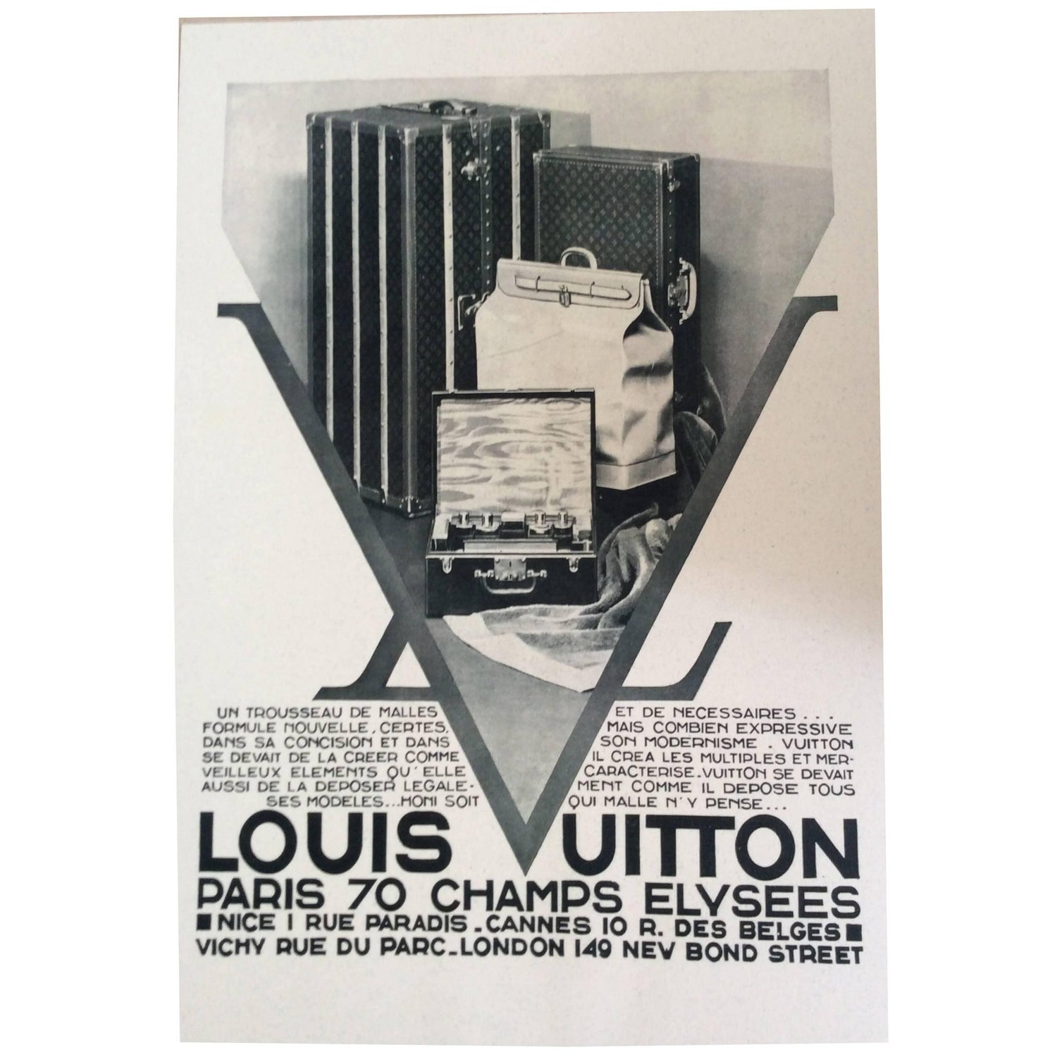 Louis Vuitton Advertising Poster, 30's / 40's Style Print, Ad Wall Art,  Vintage Design Magazine, Retro Advertisement, Luxury Fashion Poster