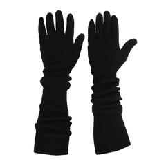 Miu Miu Black Knit Long Gloves sz S