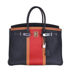 HERMES BIRKIN BAG CLUB 35CM INDIGO & BARENIA COMBO PRE-LOVED JaneFinds