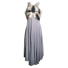 Alexander McQueen NWT 2010 Grey Jersey Dress with Ombre Organdy Detail