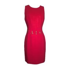 Vintage Moschino Couture Waist of Money Red Sleeveless Shift Dress, 1991  