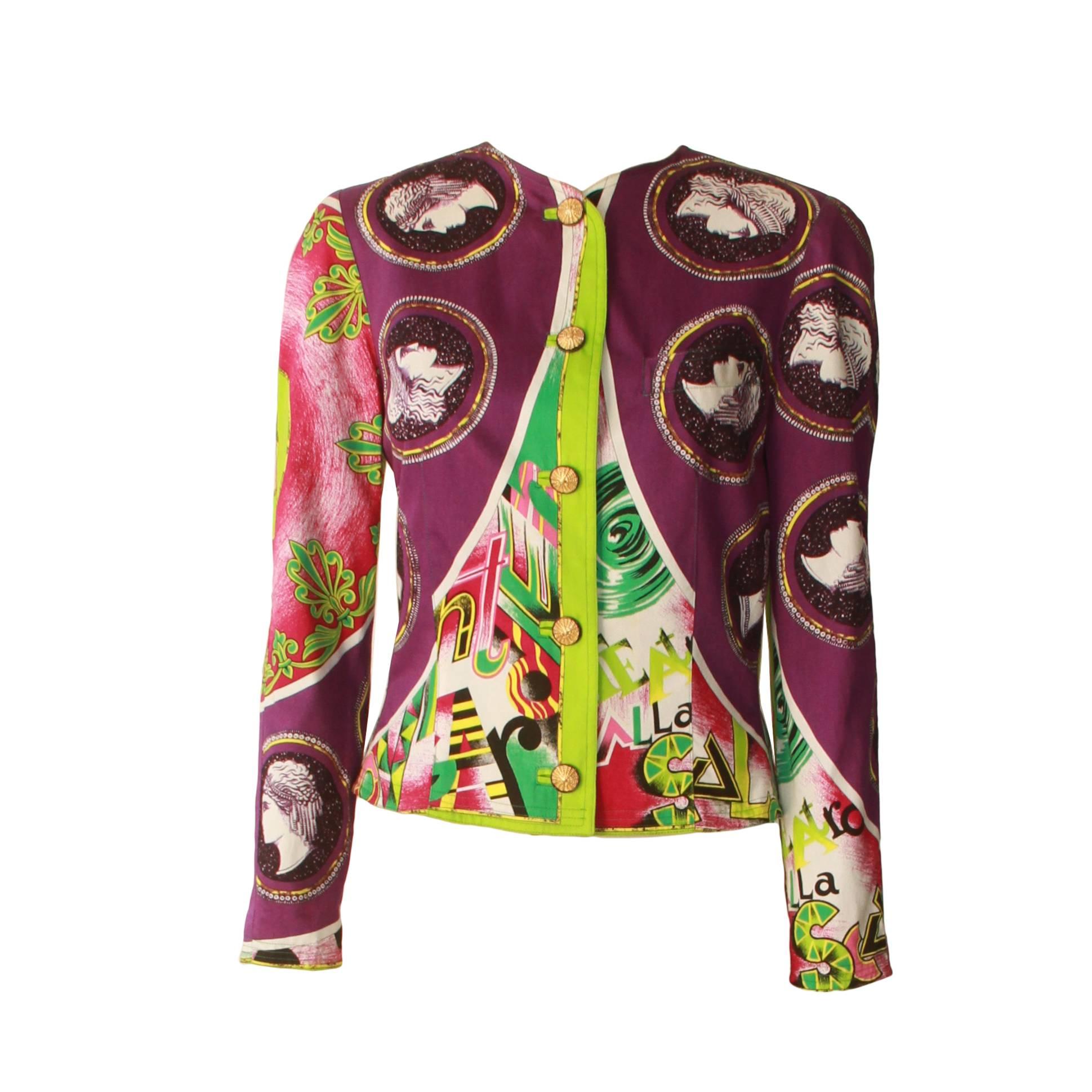 Gianni Versace Printed Jacket Spring 1991 For Sale
