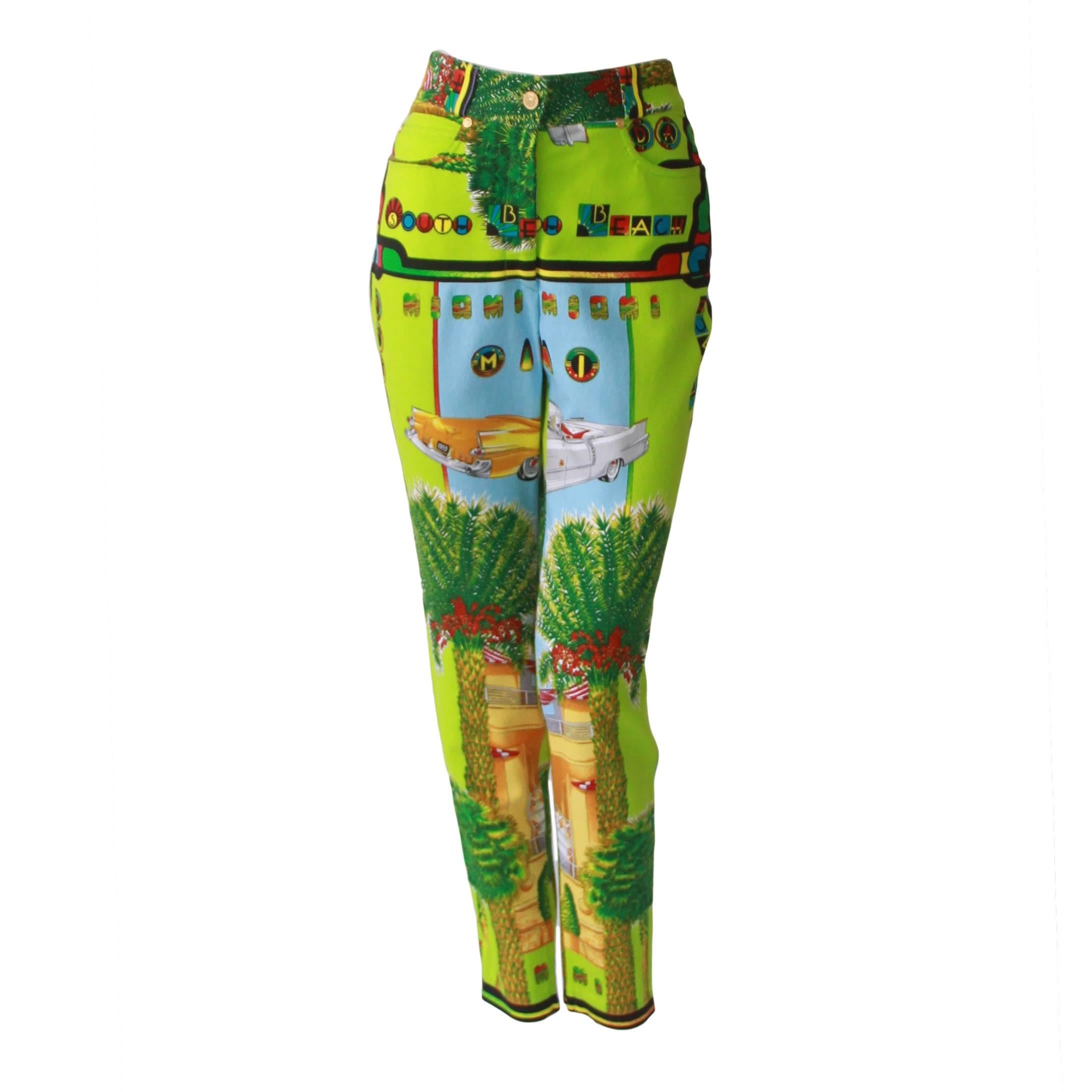 Gianni Versace Printed Pants Spring 1993 For Sale