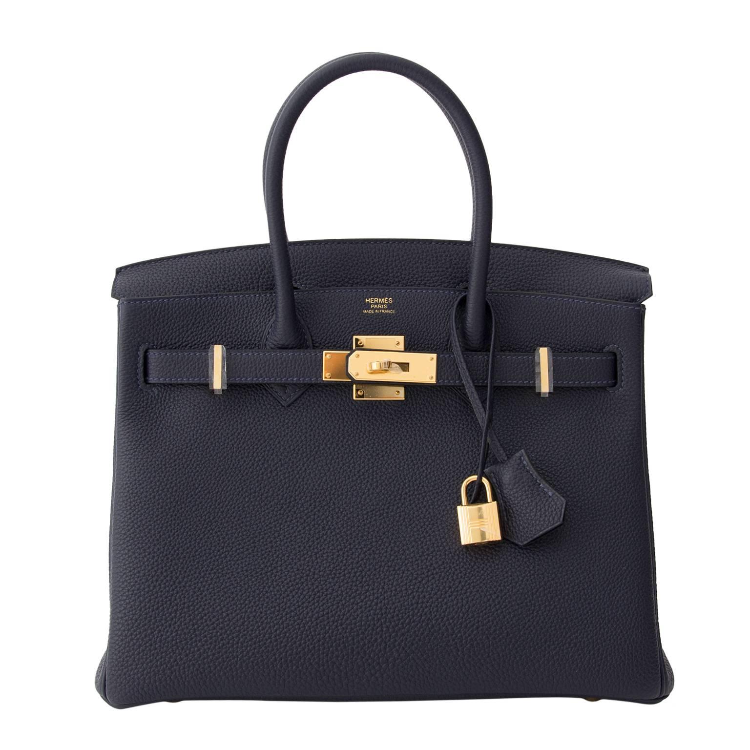 Hermès Birkin 30  Bleu Nuit Togo GHW