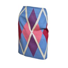 Vintage Chrisitian Francis Roth Pieced Argyle Skirt 3