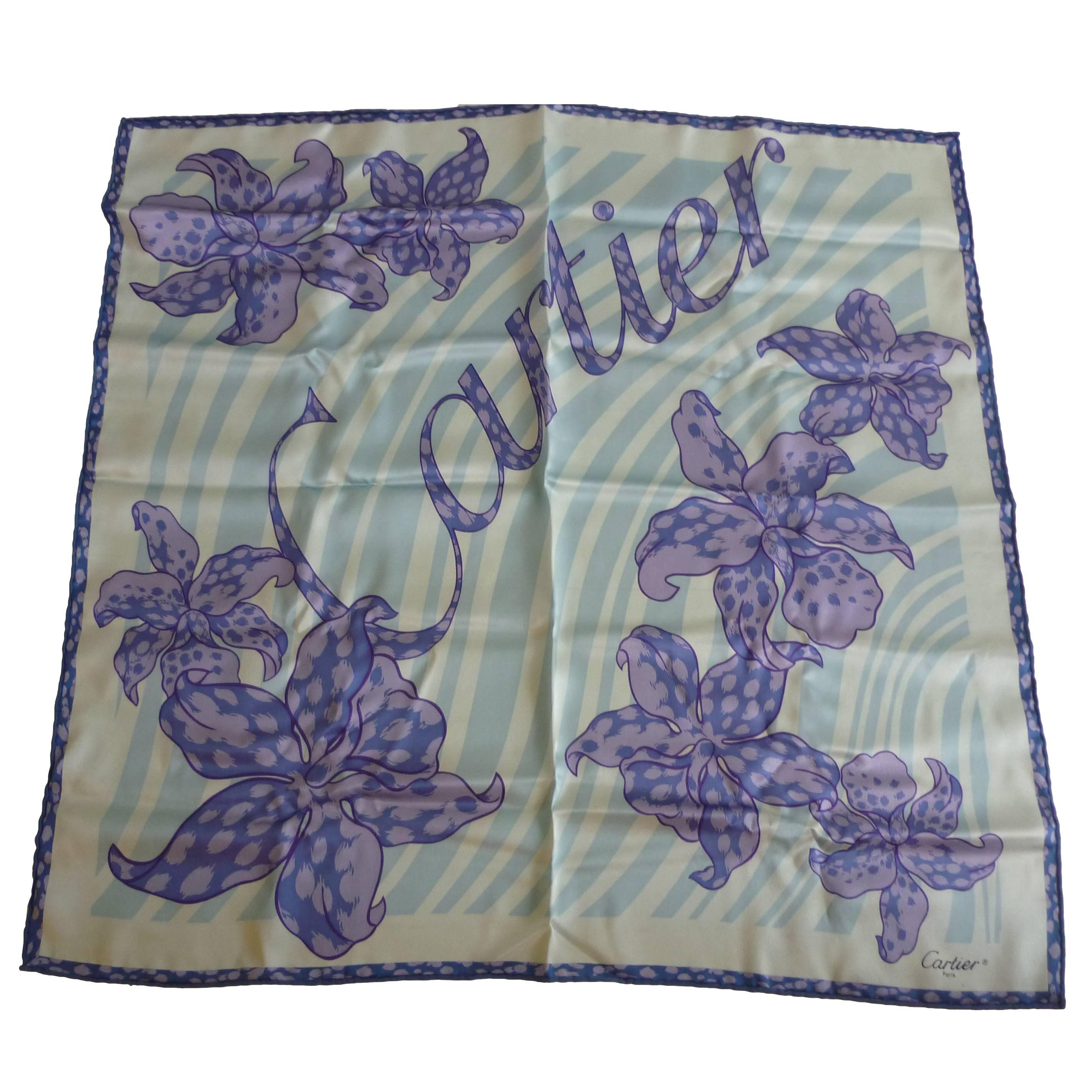 Cartier Silk Scarf With Box Never Worn