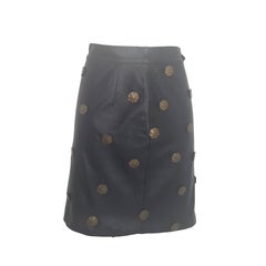 1980s Moschino black leather skirt