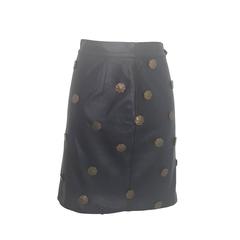 1980s Moschino black leather skirt 9