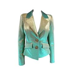 VIVIENNE WESTWOOD Anglomania Size 6 Green & Gold Lurex Sparkle Jacket