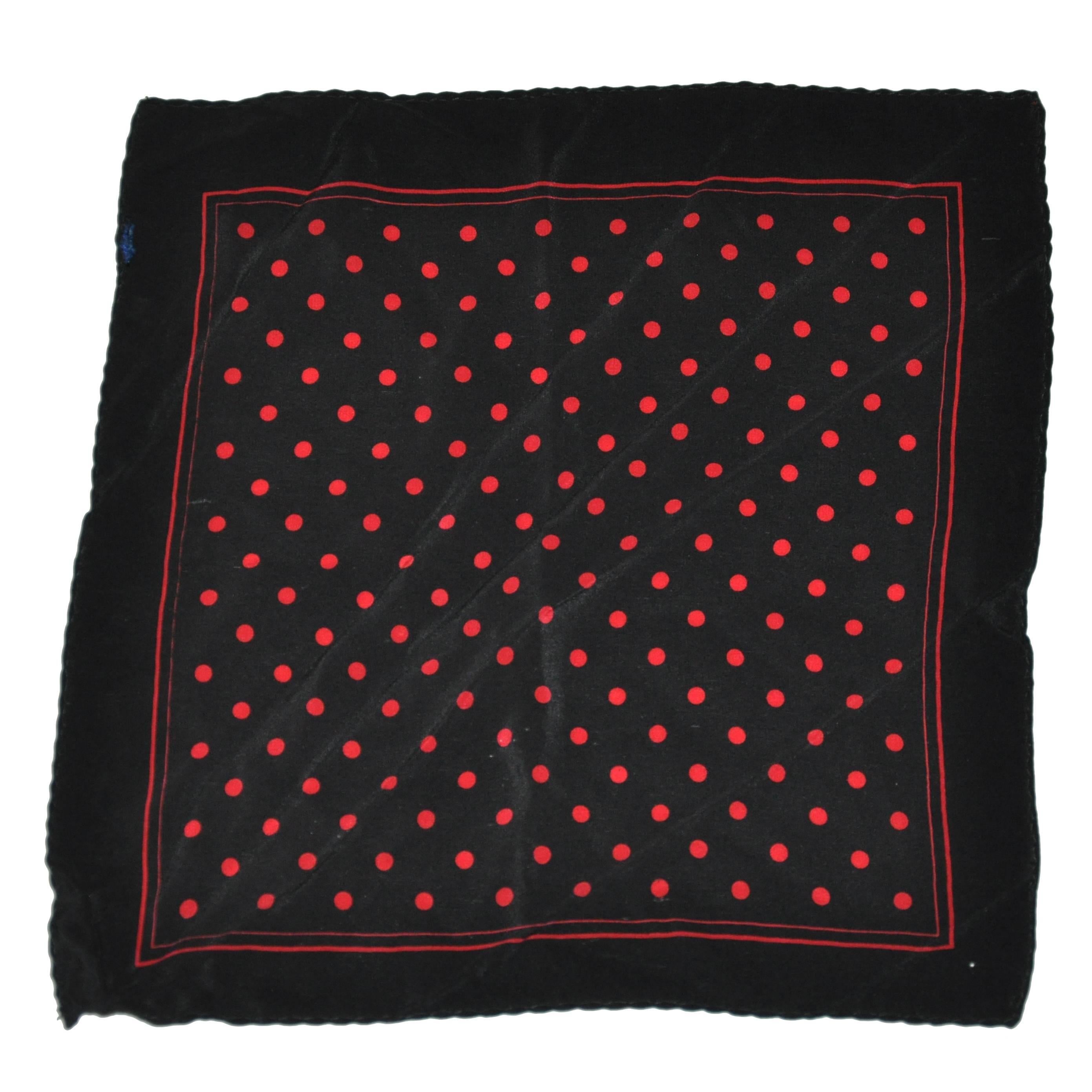 Multi-Color Polka-Dot Seidentaschentuch im Angebot
