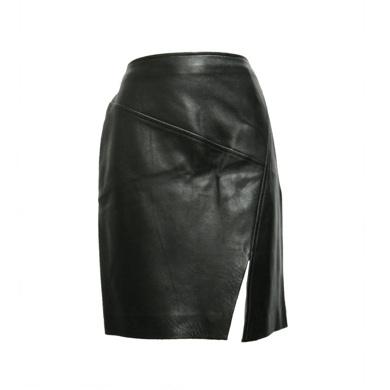 Gucci Leather Pencil Slit Skirt For Sale at 1stDibs | gucci lead pencil