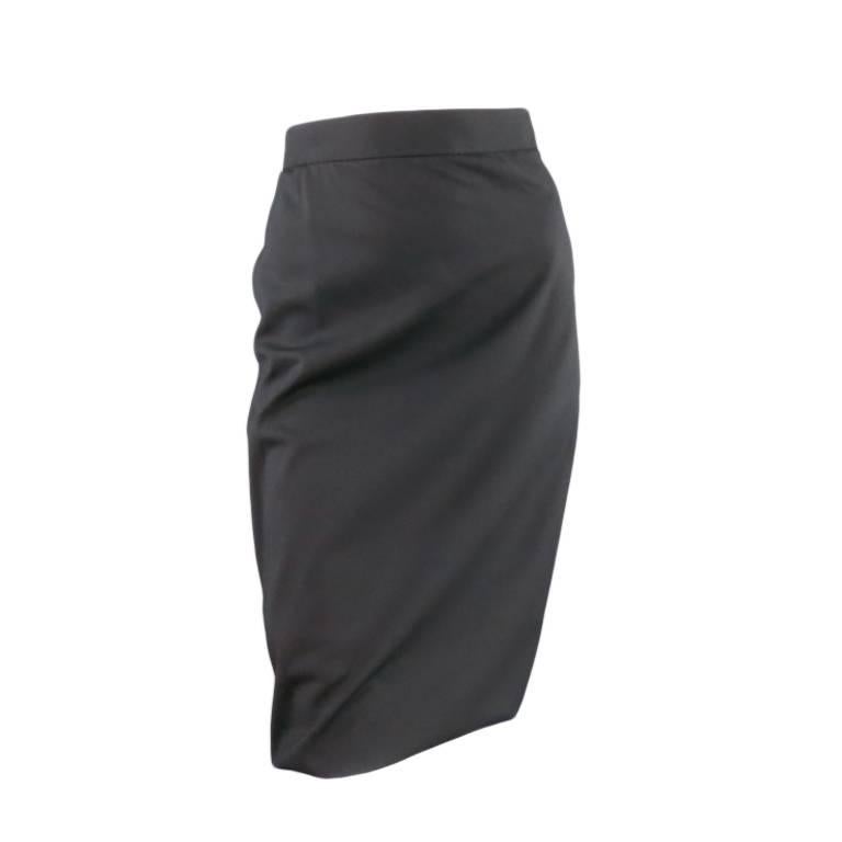 VIVIENNE WESTWOOD Red Label Size 6 Black PLeat Draped Pencil Skirt