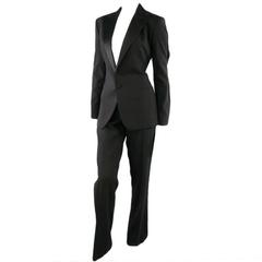 RALPH LAUREN Black Label Size 10 Black Wool Peak Lapel Tuxedo