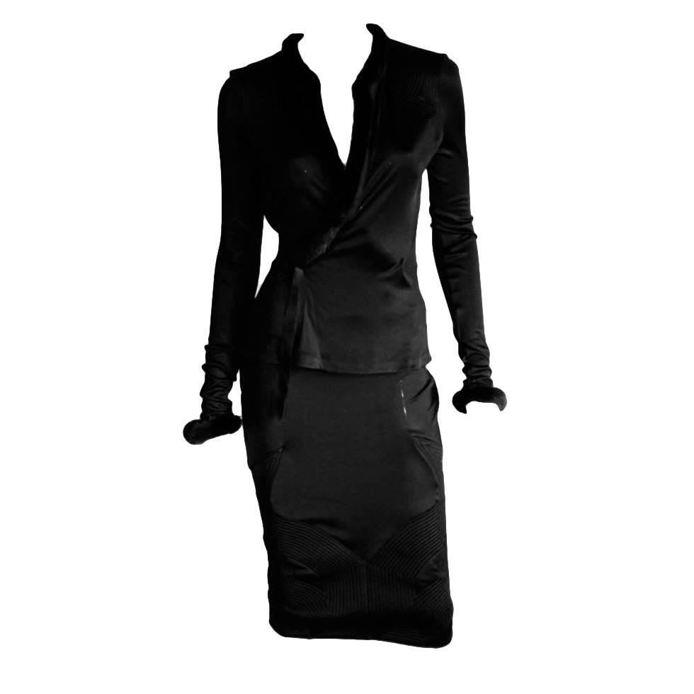 Heavenly Tom Ford YSL Rive Gauche FW04 Black Silk and Mink ...  
