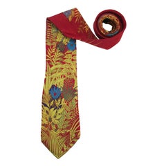 1990s Fendi red leaves tie