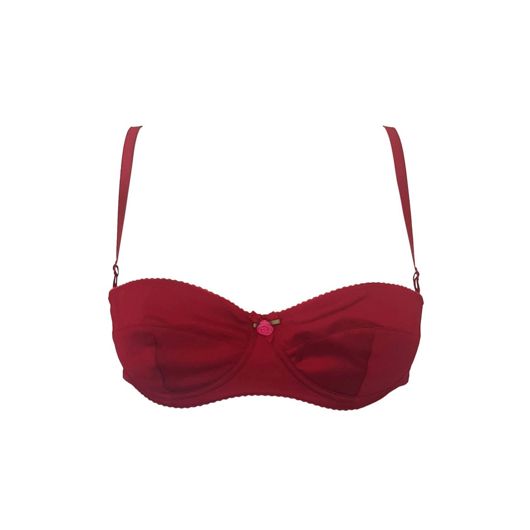 2000s Dolce & Gabbana red bra