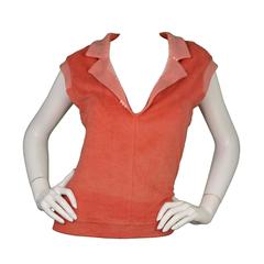 Chanel Coral Terrycloth Sleeveless Top sz 40 8