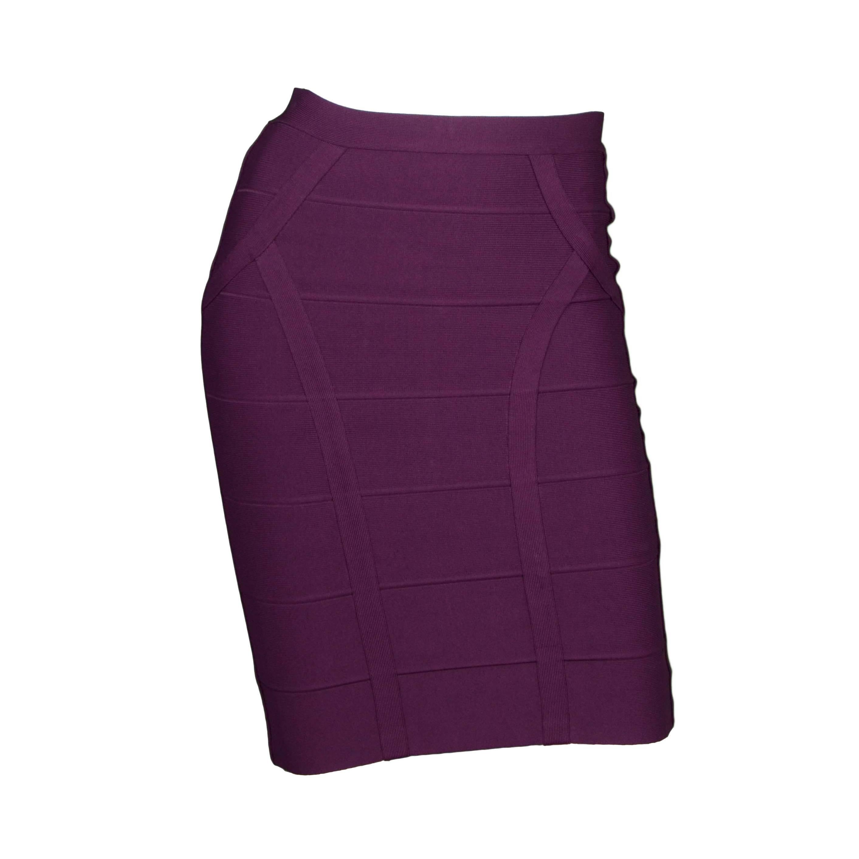 Herve Leger Purple Bandage Skirt sz XXS