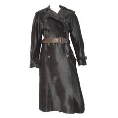 Hermes by Jean Paul Gaultier 2004 brown calf skin trench coat size 6.