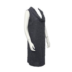 1960s Mr. John Beaded Grey on Grey Dress 