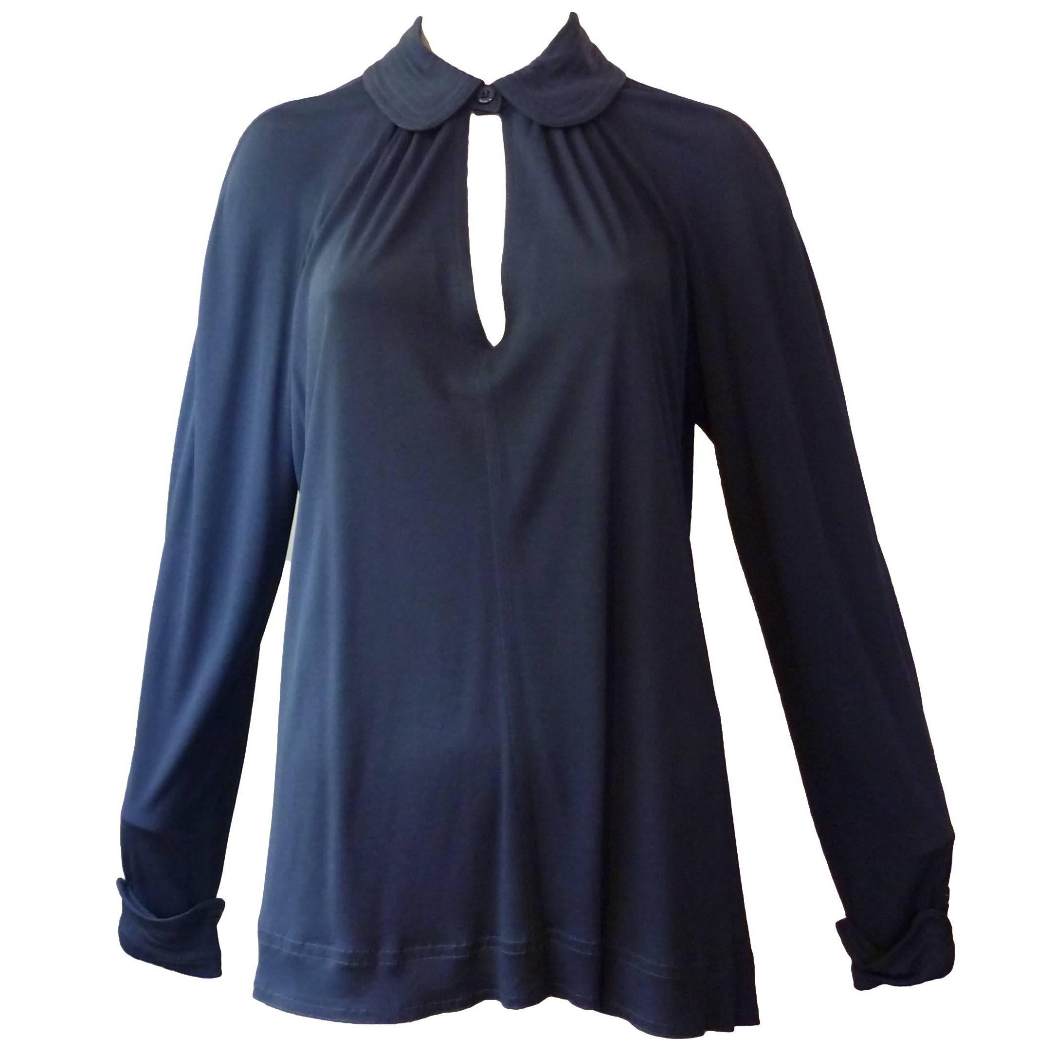 Jean Muir Blue Top / Tunic, 1980s  