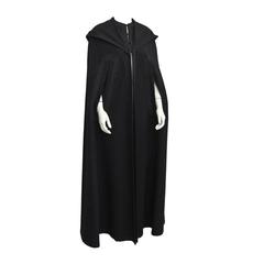 Vintage 1960's Marrian-McDonnell Black Wool Cloak