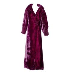 1930s Velvet burgundy evening coat